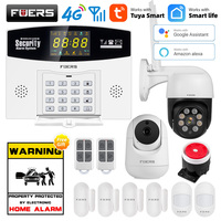 Fuers Tuya inteligentne WIFI 4G Alarm GSM System Alarm włamaniowy 433MHZ bezprzewodowa strefa przewodowa Link do Alexa Google czujnik ruchu kamera IP 1